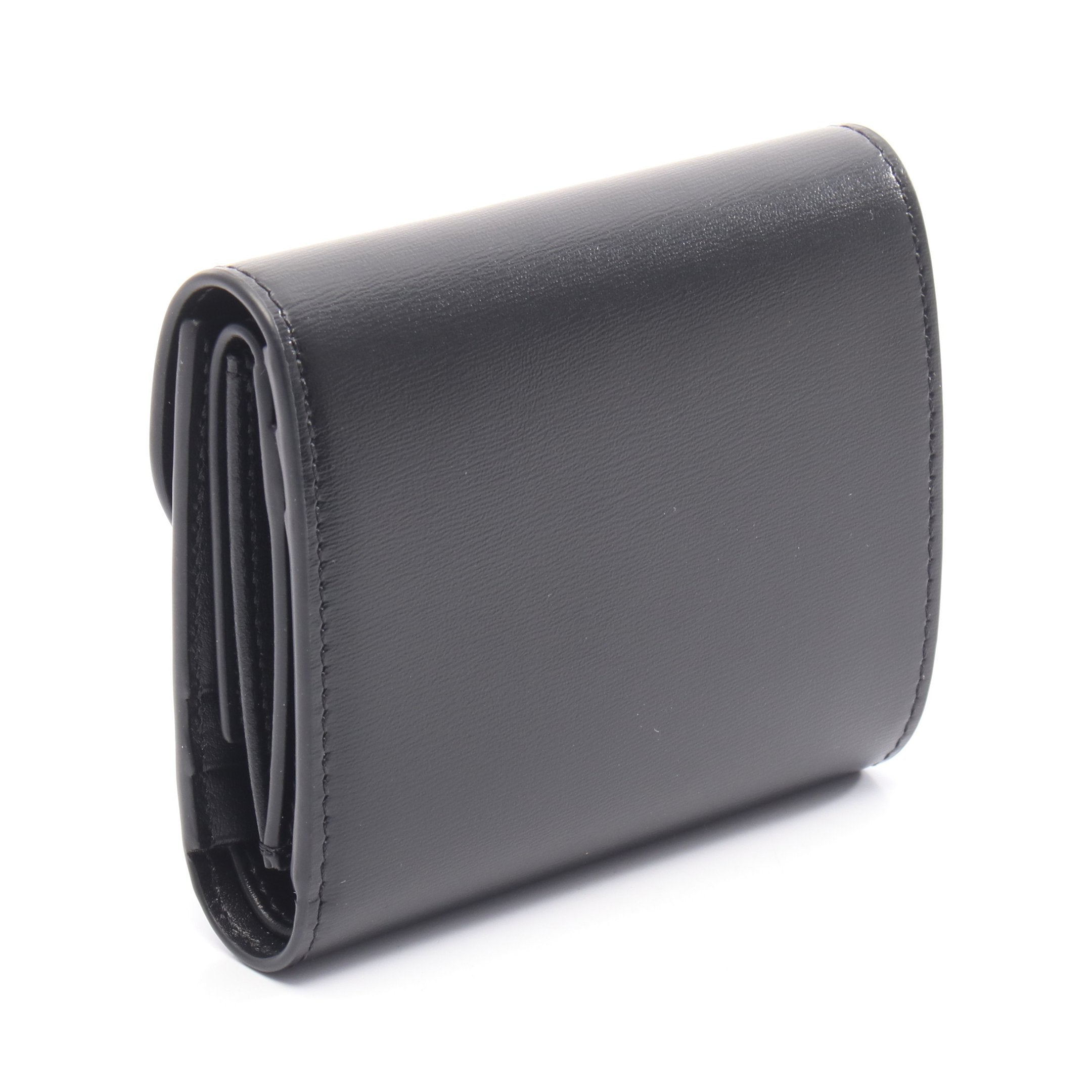 トリオンフ スモールフラップウォレット 三つ折り財布 レザー ブラック