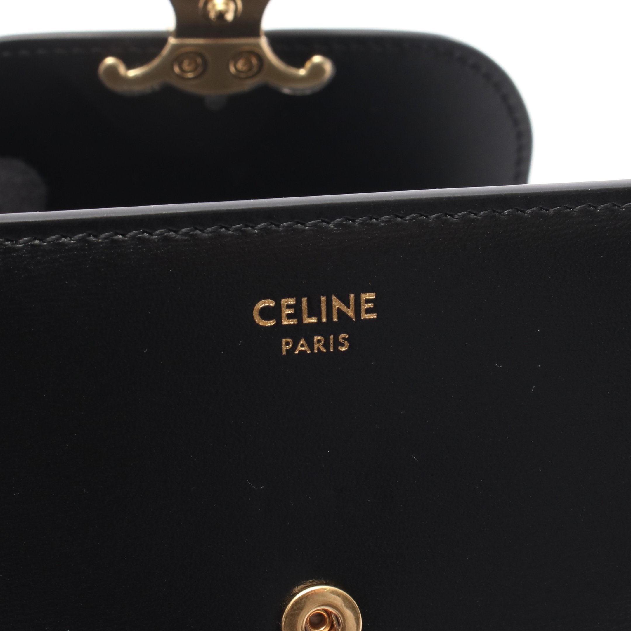 トリオンフ スモールフラップウォレット 三つ折り財布 レザー ブラック