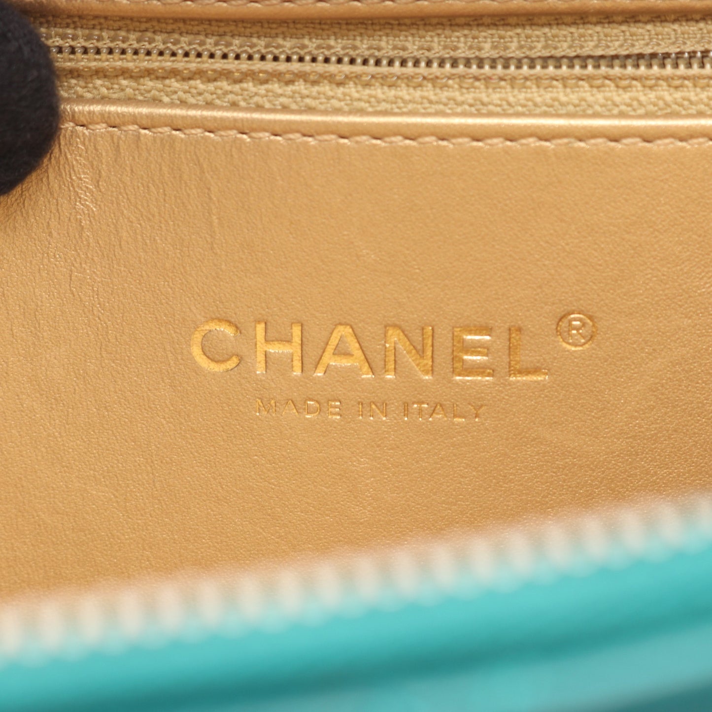 マトラッセ トップハンドル チェーンショルダーバッグ ラムスキン グリーン ゴールド金具 2WAY シャネル バッグ CHANEL
