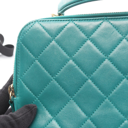 マトラッセ トップハンドル チェーンショルダーバッグ ラムスキン グリーン ゴールド金具 2WAY シャネル バッグ CHANEL