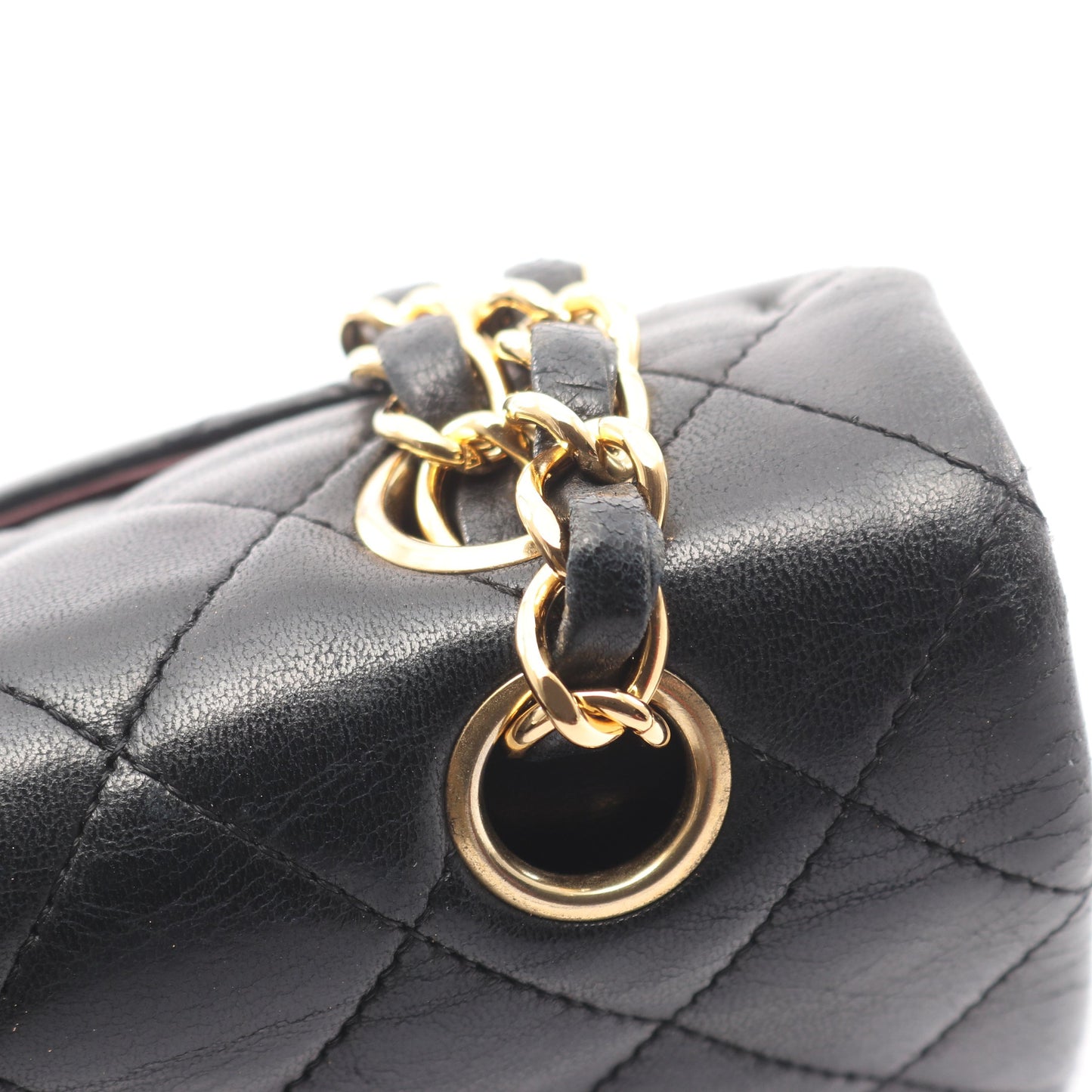 マトラッセ Wフラップ Wチェーンショルダーバッグ ラムスキン ブラック ゴールド金具 シャネル バッグ CHANEL