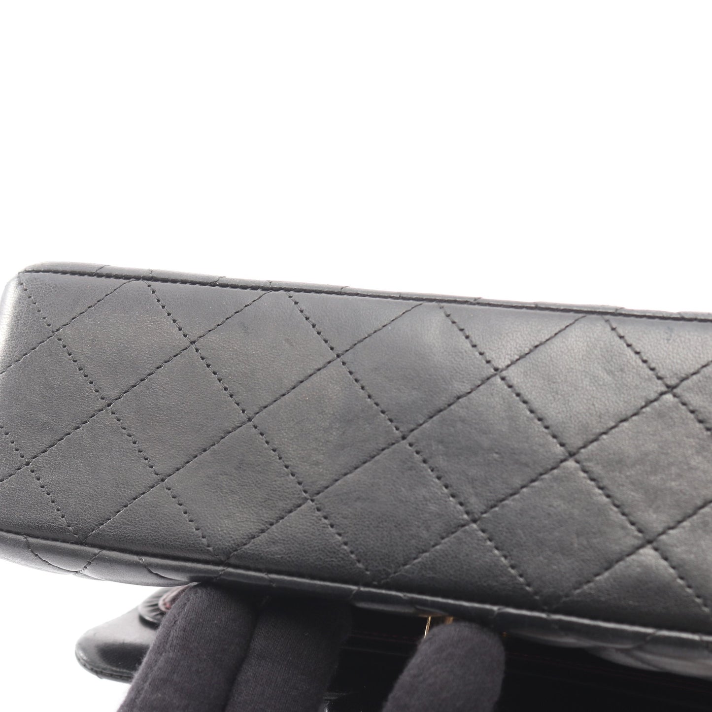 マトラッセ Wフラップ Wチェーンショルダーバッグ ラムスキン ブラック ゴールド金具 シャネル バッグ CHANEL