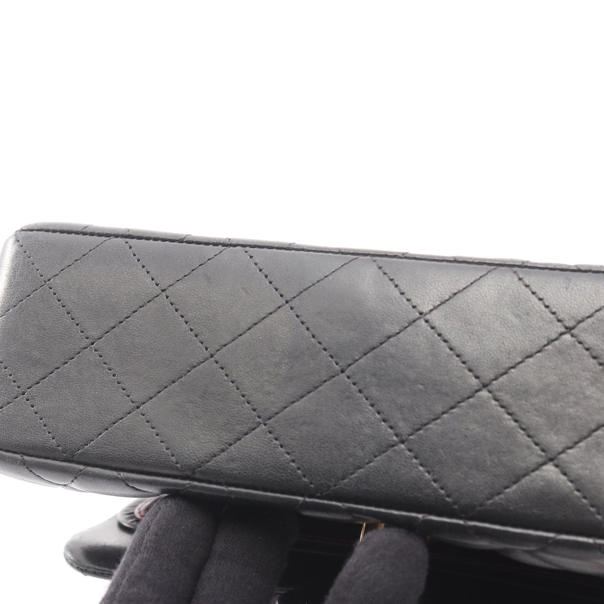 マトラッセ Wフラップ Wチェーンショルダーバッグ ラムスキン ブラック ゴールド金具 シャネル バッグ CHANEL
