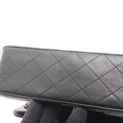 マトラッセ Wフラップ Wチェーンショルダーバッグ ラムスキン ブラック ゴールド金具 シャネル バッグ CHANEL