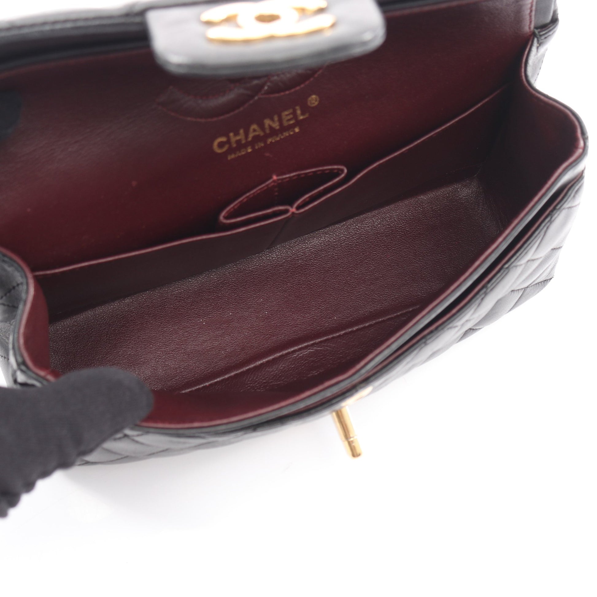 マトラッセ Wフラップ Wチェーンショルダーバッグ ラムスキン ブラック ゴールド金具 シャネル バッグ CHANEL