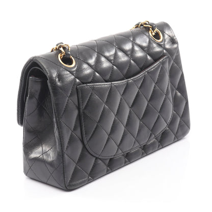 マトラッセ Wフラップ Wチェーンショルダーバッグ ラムスキン ブラック ゴールド金具 シャネル バッグ CHANEL