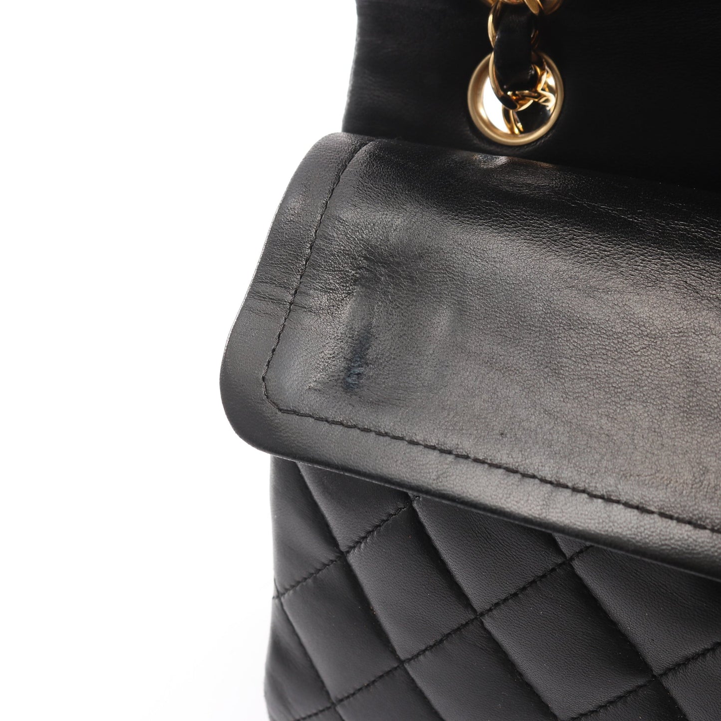 マトラッセ Wフラップ Wチェーンショルダーバッグ ラムスキン ブラック ゴールド金具 シャネル バッグ CHANEL