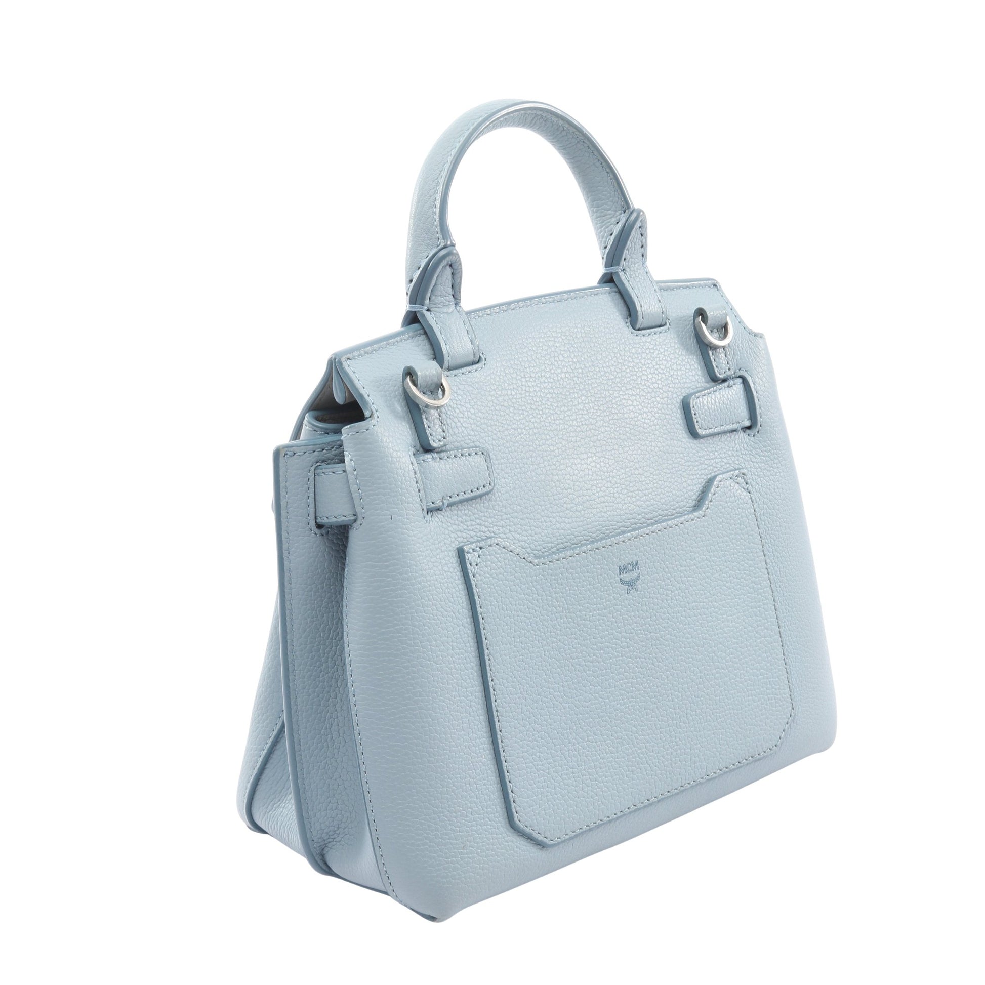 ハンドバッグ レザー ライトブルー 2WAY エムシーエム バッグ MCM