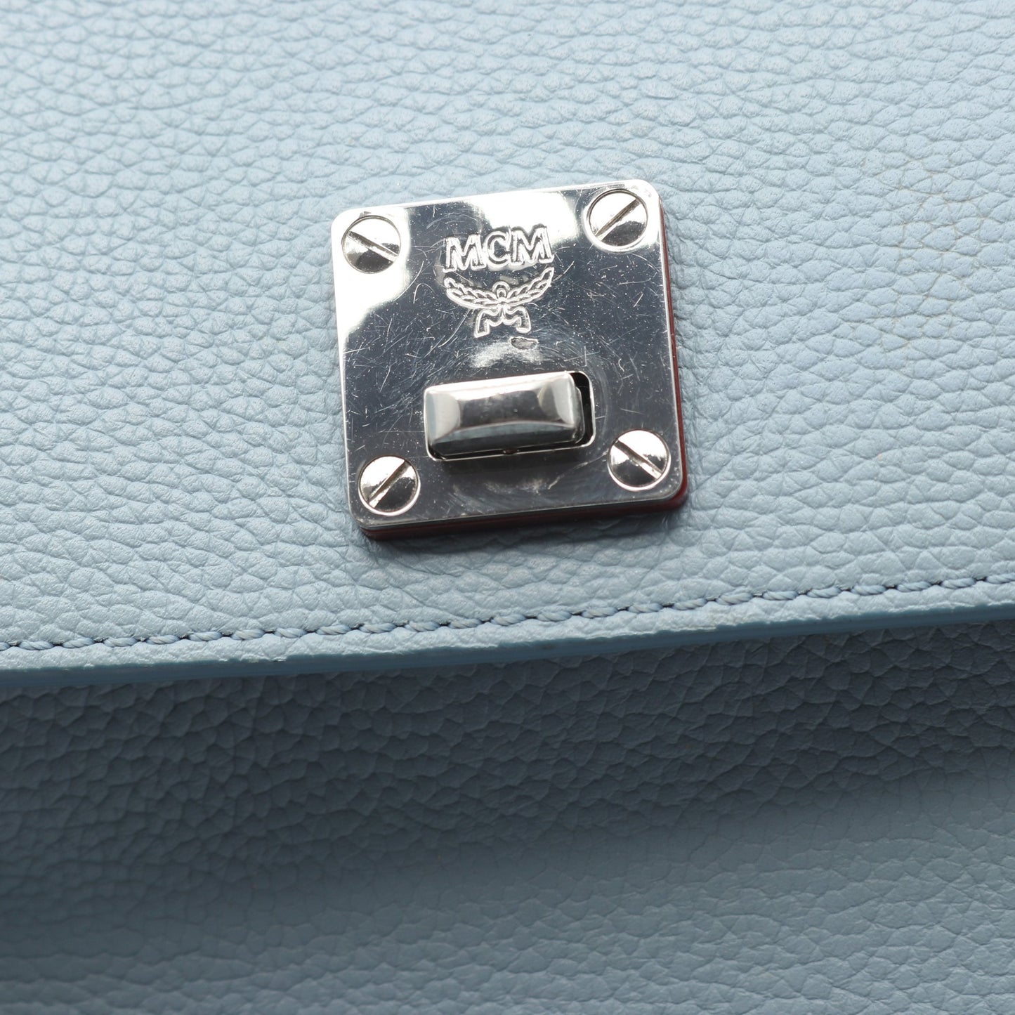ハンドバッグ レザー ライトブルー 2WAY エムシーエム バッグ MCM