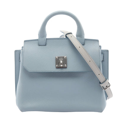 ハンドバッグ レザー ライトブルー 2WAY エムシーエム バッグ MCM