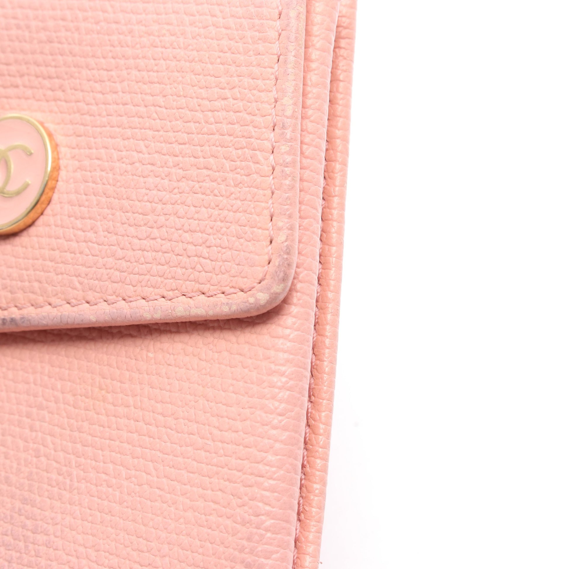 ココボタン コインケース レザー ピンク ゴールド金具 シャネル 財布・小物 CHANEL