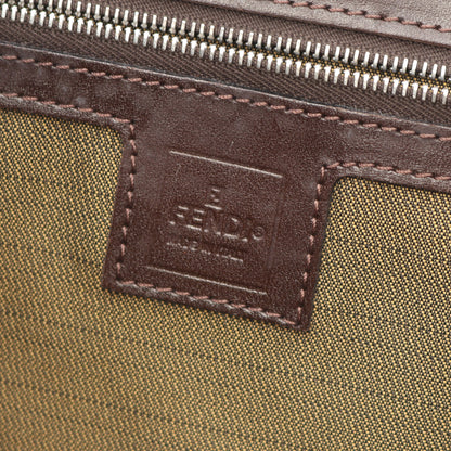 ズッカ ショルダーバッグ トートバッグ キャンバス レザー ダークブラウン フェンディ バッグ FENDI