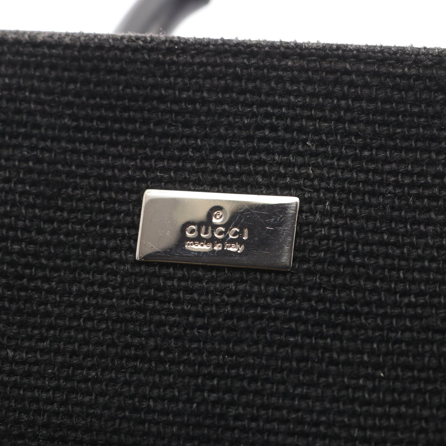 バンブー ハンドバッグ キャンバス レザー ブラック グッチ バッグ GUCCI