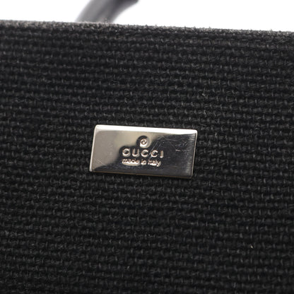 バンブー ハンドバッグ キャンバス レザー ブラック グッチ バッグ GUCCI