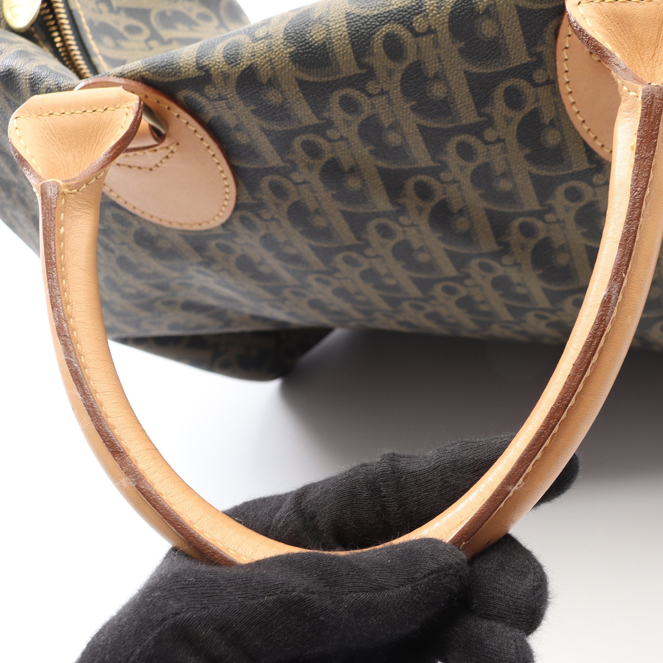 ★*★様 クリスチャンディオール キャンバスレザーボストンバッグ ほぼ未使用 Christian Dior クリスチャン ディオール CD ロゴ 金具