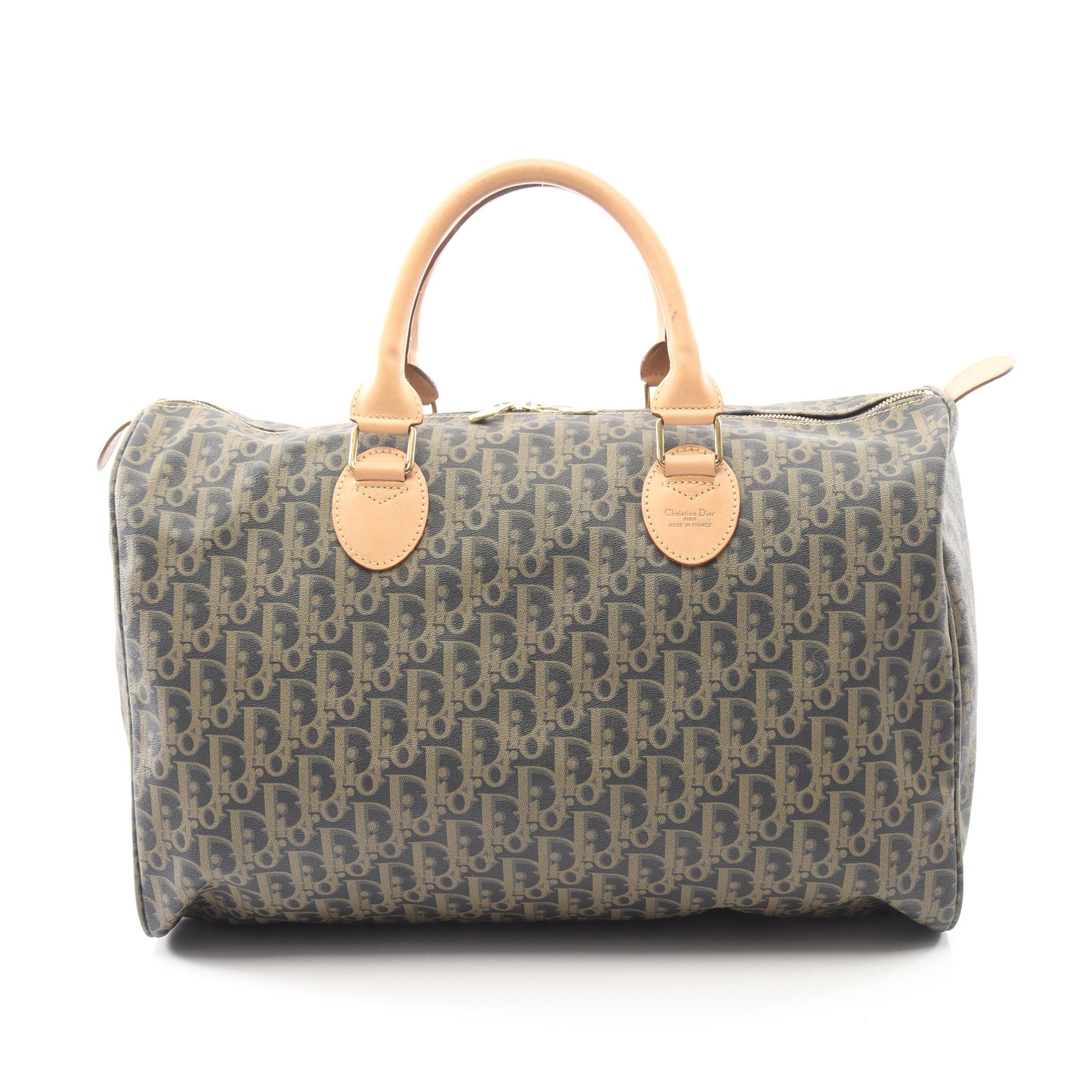 トロッター ボストンバッグ コーティングキャンバス レザー カーキ