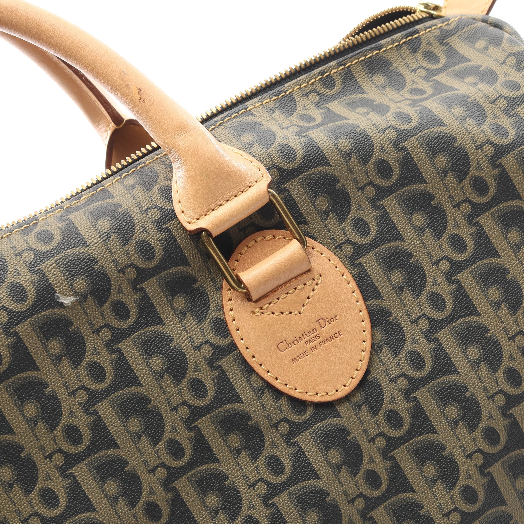 トロッター ボストンバッグ コーティングキャンバス レザー カーキ