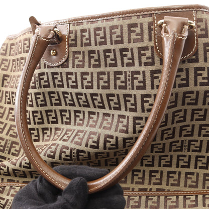 ズッキーノ ハンドバッグ トートバッグ キャンバス レザー ベージュ ブラウン フェンディ バッグ FENDI