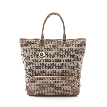 ズッキーノ ハンドバッグ トートバッグ キャンバス レザー ベージュ ブラウン フェンディ バッグ FENDI