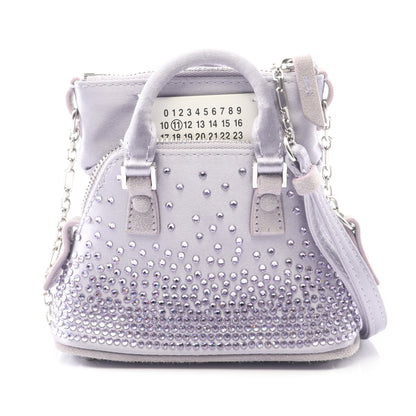 5AC ベビー チェーンショルダーバッグ サテン スエード ライトパープル ラインストーン メゾンマルジェラ11 バッグ Maison Margiela 11