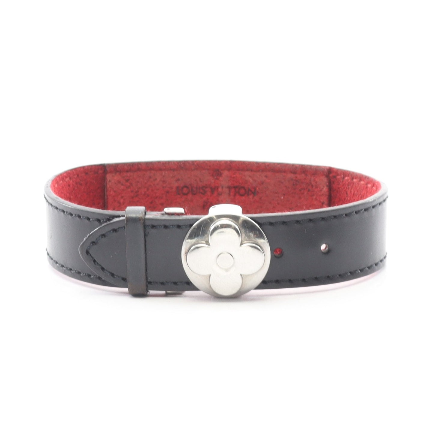 ブラスレ ヴー グッドラック ブレスレット レザー ブラック シルバー ルイヴィトン アクセサリー LOUIS VUITTON