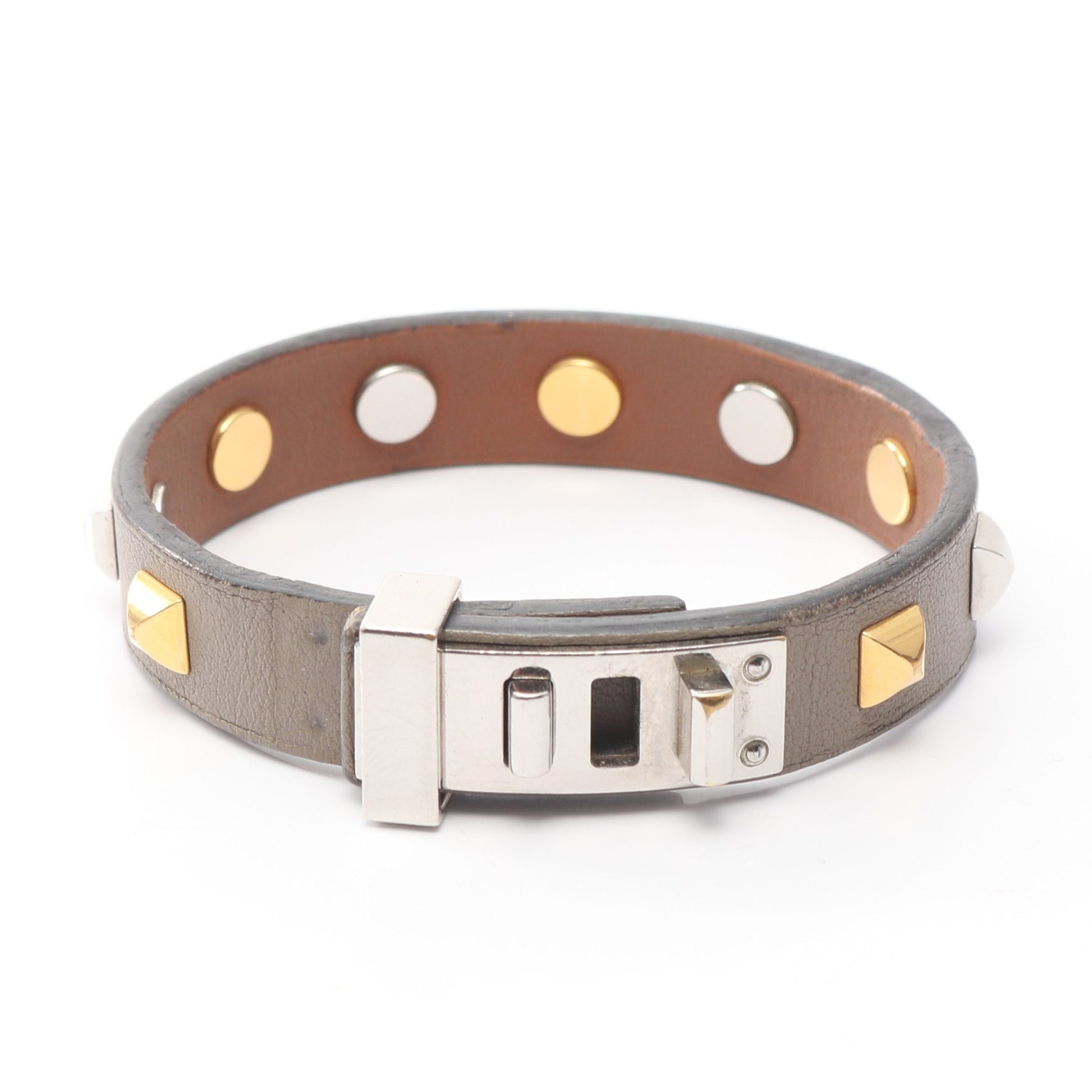 ミニドッグ クルー ブレスレット ヴォースイフト グレー A刻印 エルメス アクセサリー HERMES