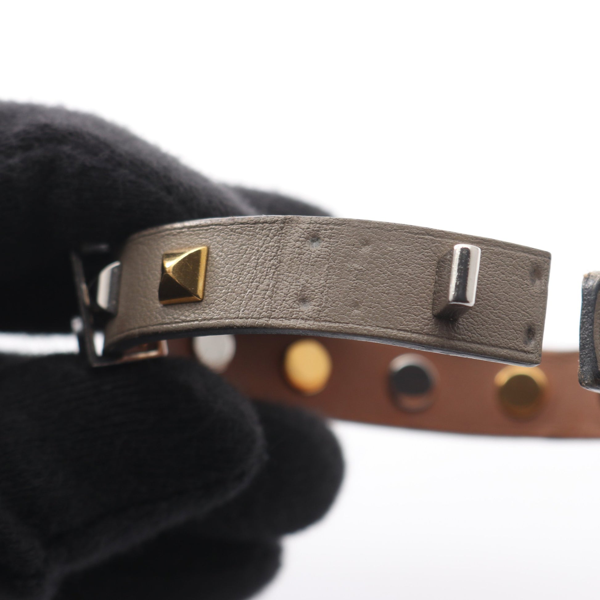 ミニドッグ クルー ブレスレット ヴォースイフト グレー A刻印 エルメス アクセサリー HERMES