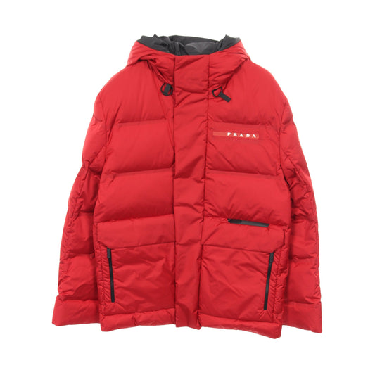 エクストリームテックスライト フーデッド ダウンジャケット レッド プラダスポーツ リネアロッサ