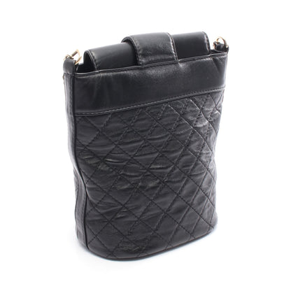マトラッセ バケット チェーンショルダーバッグ レザー ブラック ゴールド金具 シャネル バッグ CHANEL