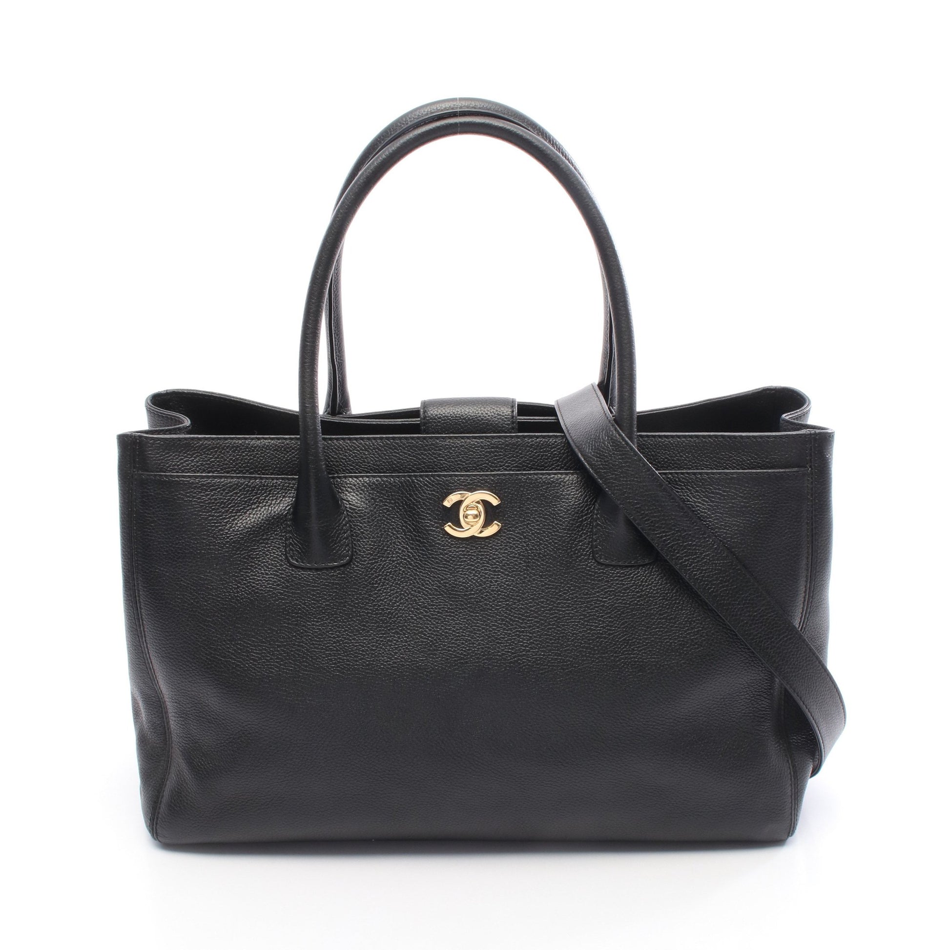 エグゼクティブトート ハンドバッグ トートバッグ レザー ブラック ゴールド金具 2WAY シャネル バッグ CHANEL