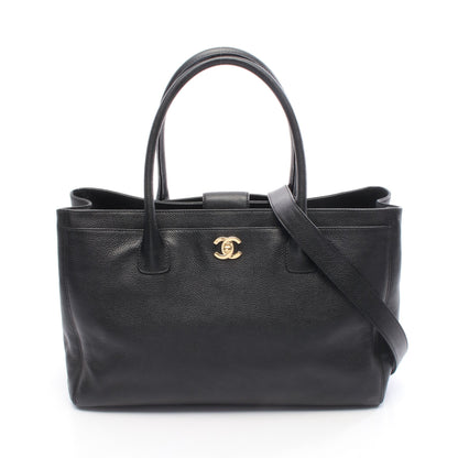 エグゼクティブトート ハンドバッグ トートバッグ レザー ブラック ゴールド金具 2WAY シャネル バッグ CHANEL