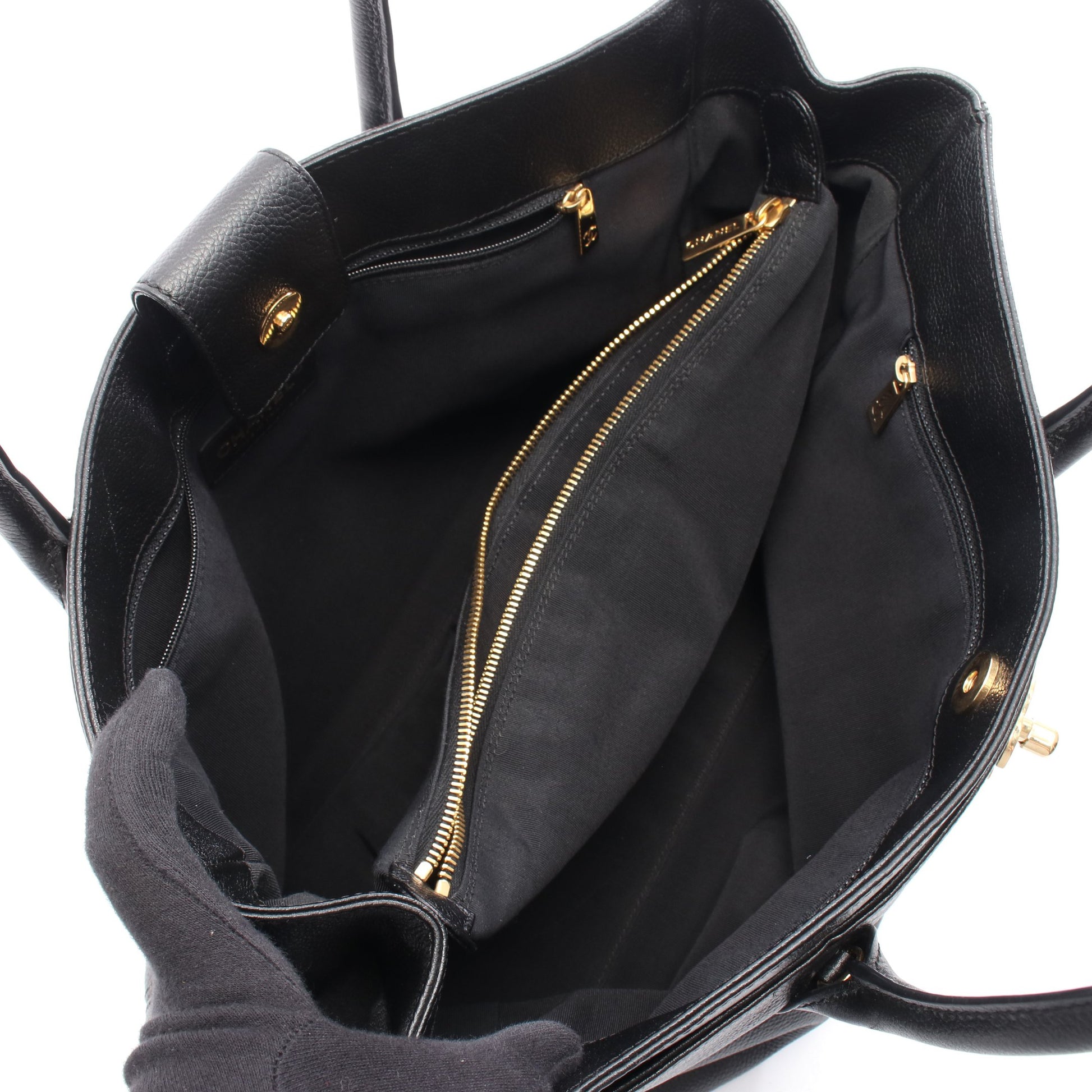 エグゼクティブトート ハンドバッグ トートバッグ レザー ブラック ゴールド金具 2WAY シャネル バッグ CHANEL