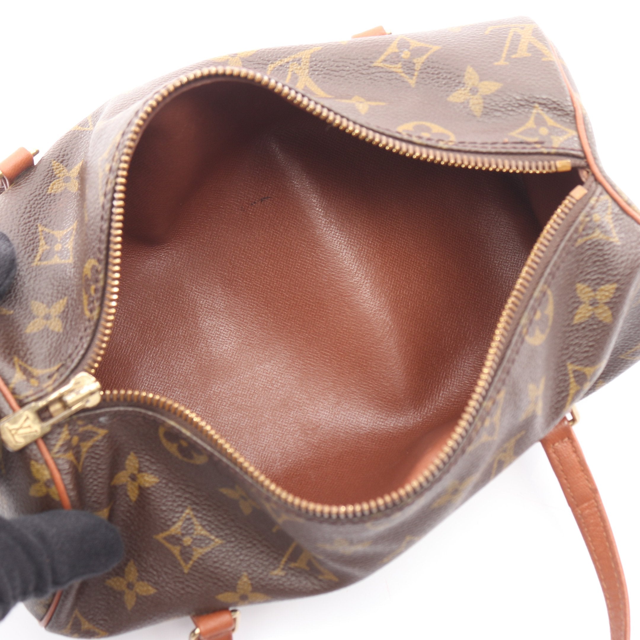 パピヨン26 モノグラム 旧型 ハンドバッグ PVC レザー ブラウン ルイ