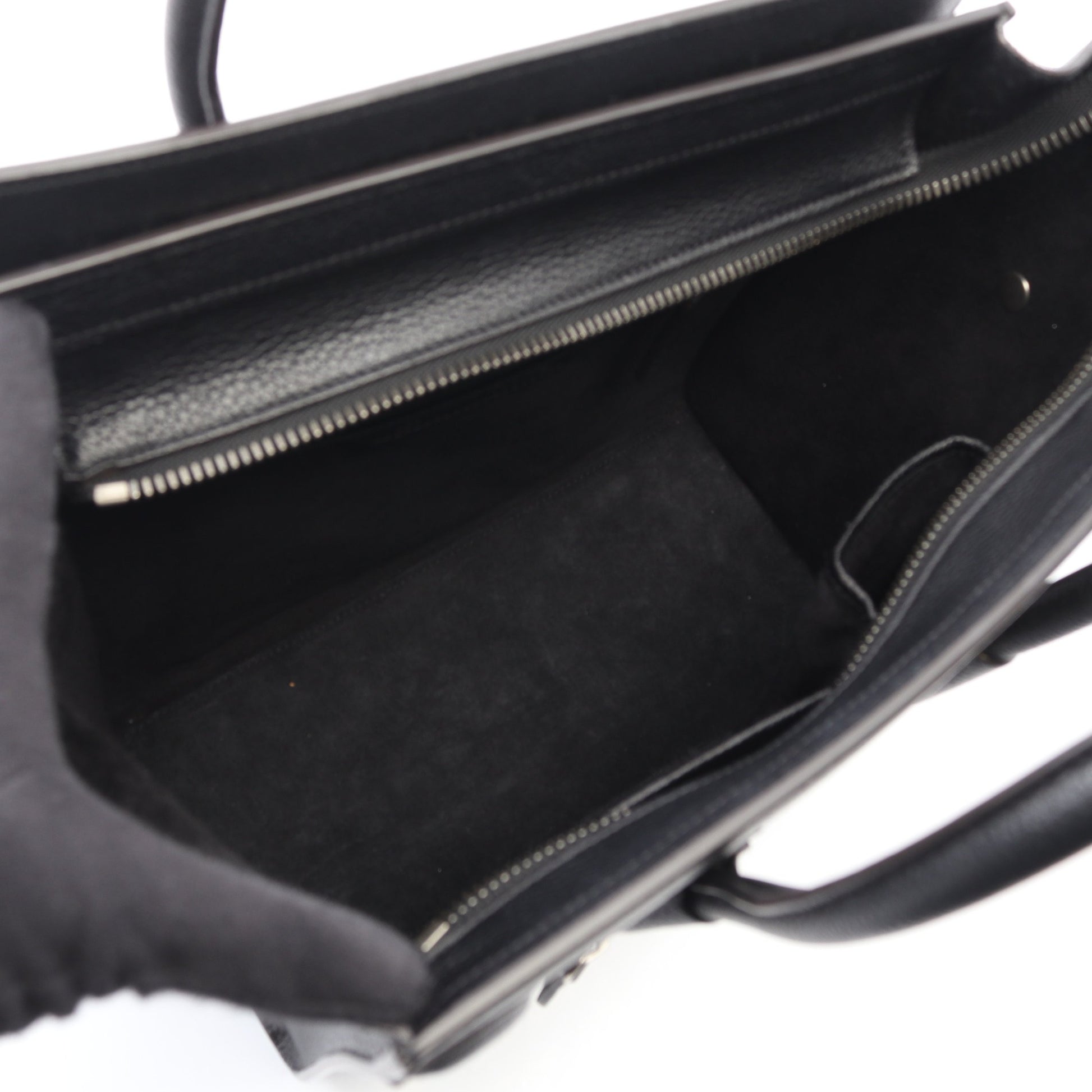 ラゲージ マイクロショッパー ハンドバッグ トートバッグ レザー ブラック セリーヌ バッグ CELINE