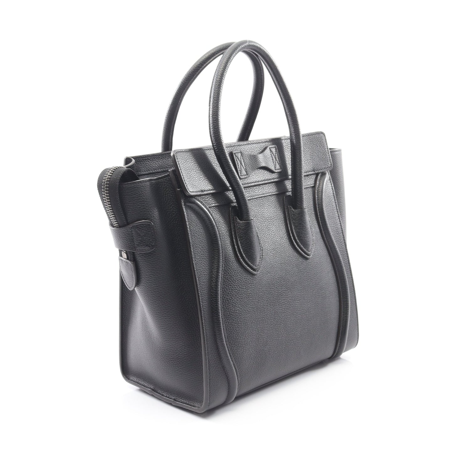 ラゲージ マイクロショッパー ハンドバッグ トートバッグ レザー ブラック セリーヌ バッグ CELINE