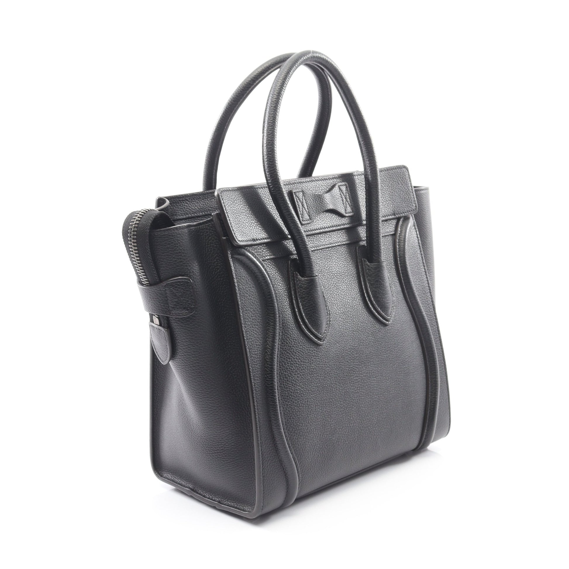 ラゲージ マイクロショッパー ハンドバッグ トートバッグ レザー ブラック セリーヌ バッグ CELINE