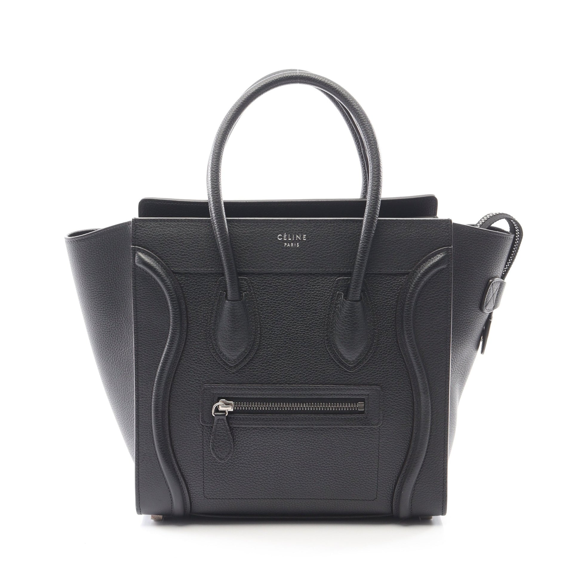 ラゲージ マイクロショッパー ハンドバッグ トートバッグ レザー ブラック セリーヌ バッグ CELINE