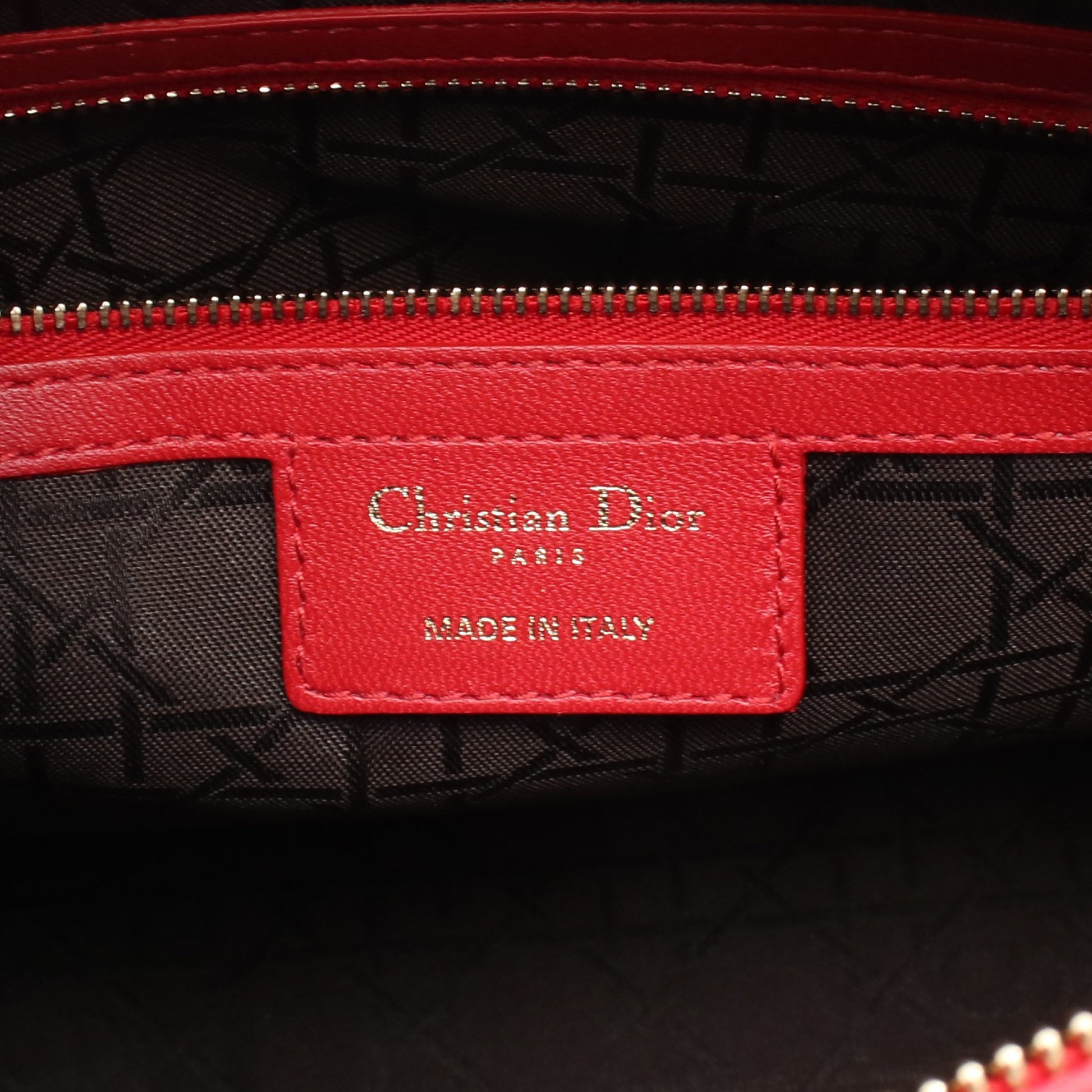 レディディオール ラージ カナージュ ハンドバッグ レザー レッド 2WAY クリスチャンディオール バッグ Christian Dior