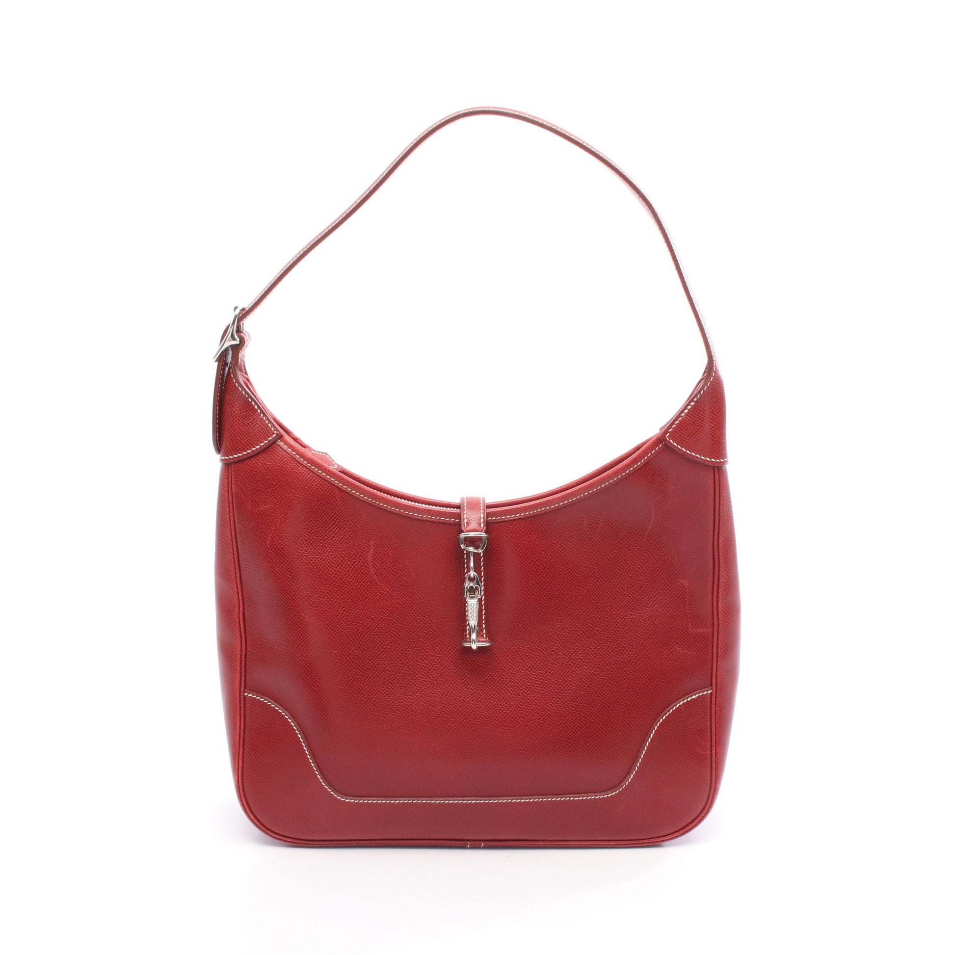 トリム31 ショルダーバッグ クシュベル レッド シルバー金具 □E刻印 エルメス バッグ HERMES