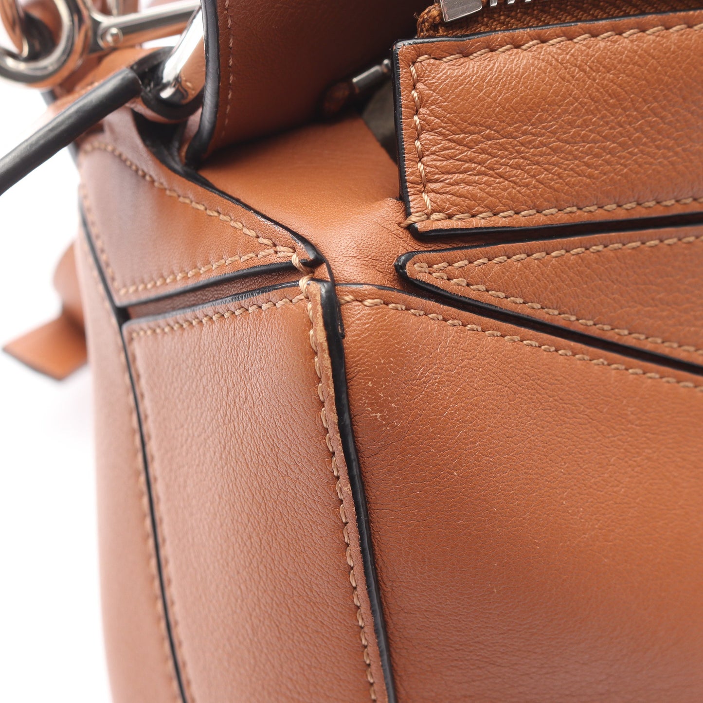 パズルバッグ スモール ハンドバッグ レザー ブラウン 2WAY ロエベ バッグ LOEWE