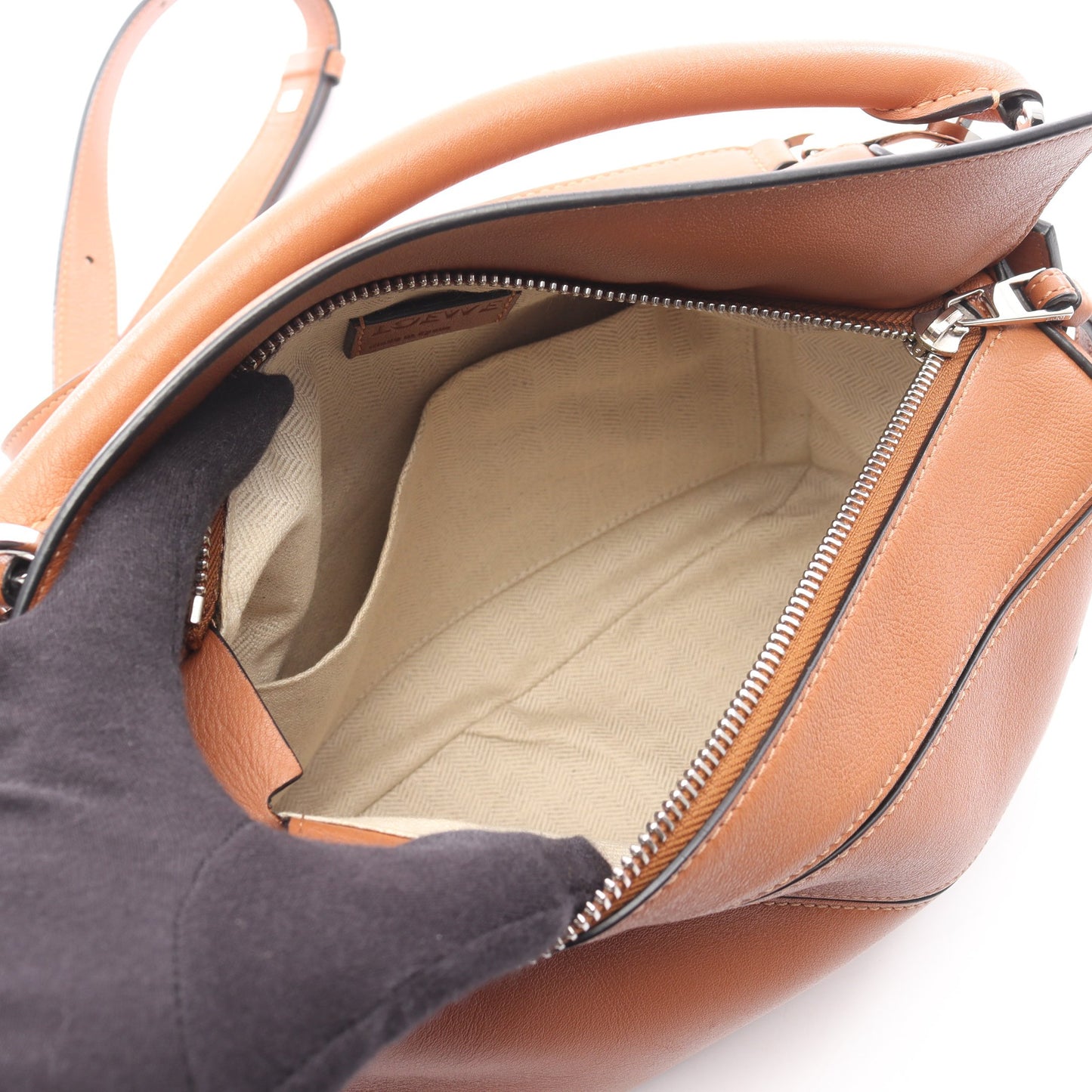 パズルバッグ スモール ハンドバッグ レザー ブラウン 2WAY ロエベ バッグ LOEWE