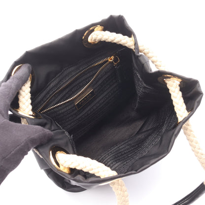 Re-Nylon TESSUTO ROPE マリナースモール バケットバッグ ショルダーバッグ ナイロン ブラック プラダ バッグ PRADA