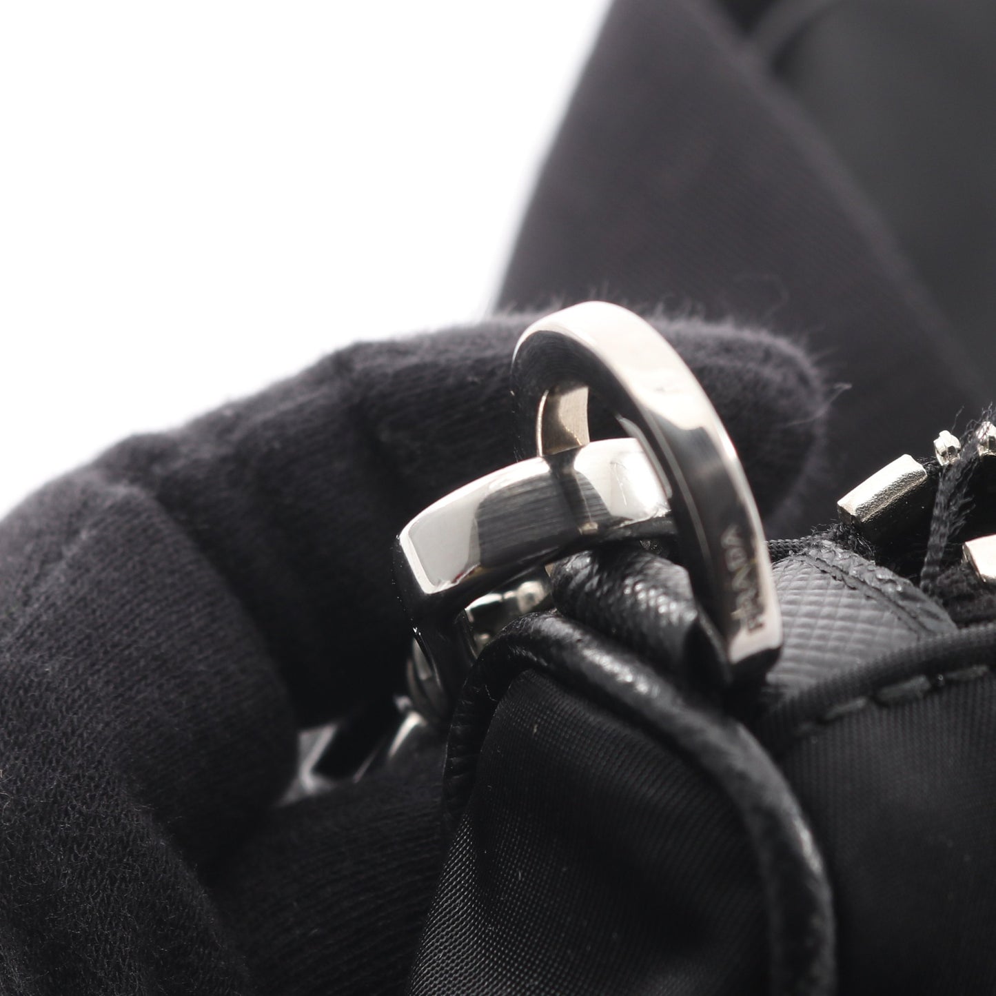 ショルダーバッグ ナイロン サフィアーノレザー ブラック プラダ バッグ PRADA