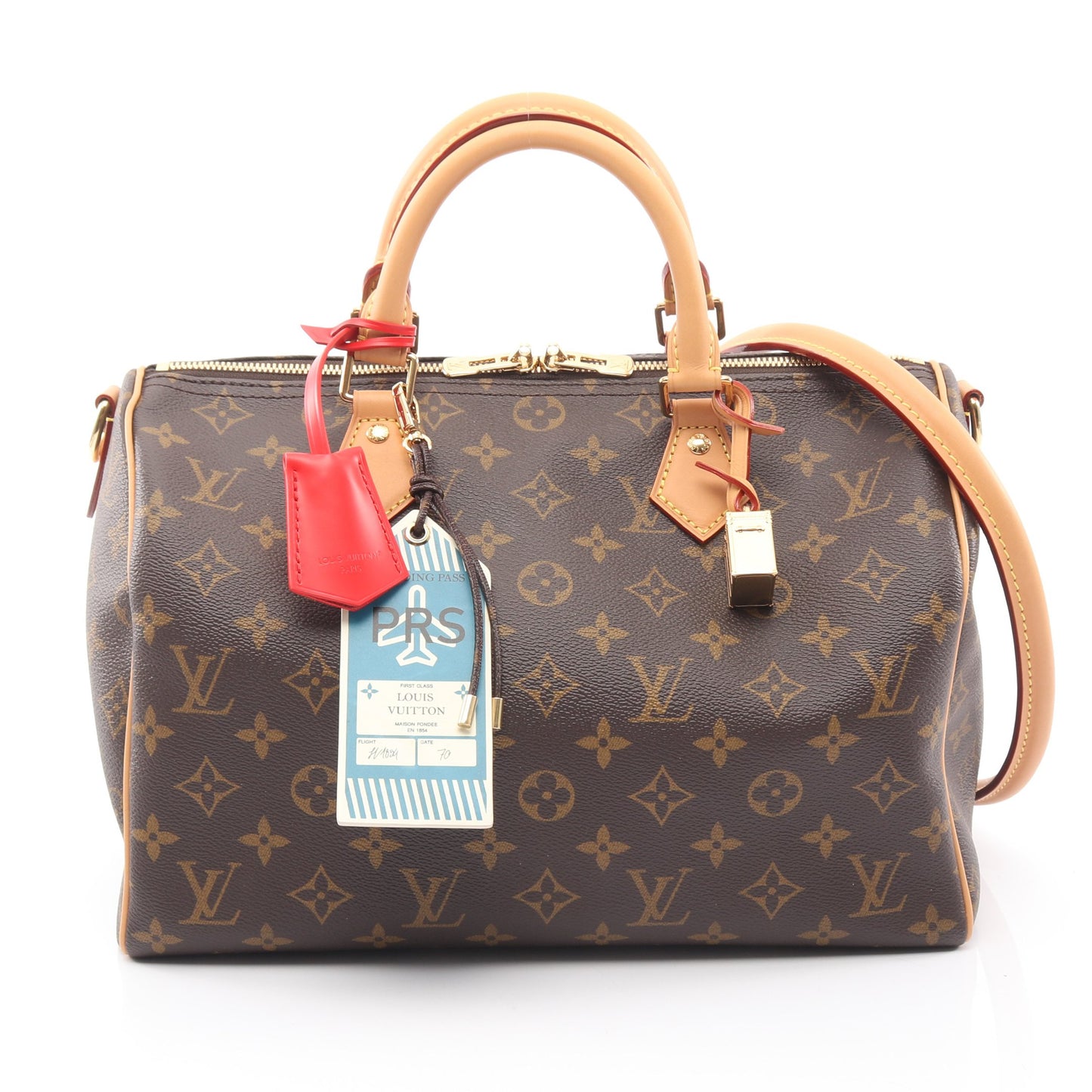 スピーディ バンドリエール30 ソフト モノグラム ハンドバッグ PVC レザー ブラウン 2WAY ルイヴィトン バッグ LOUIS VUITTON