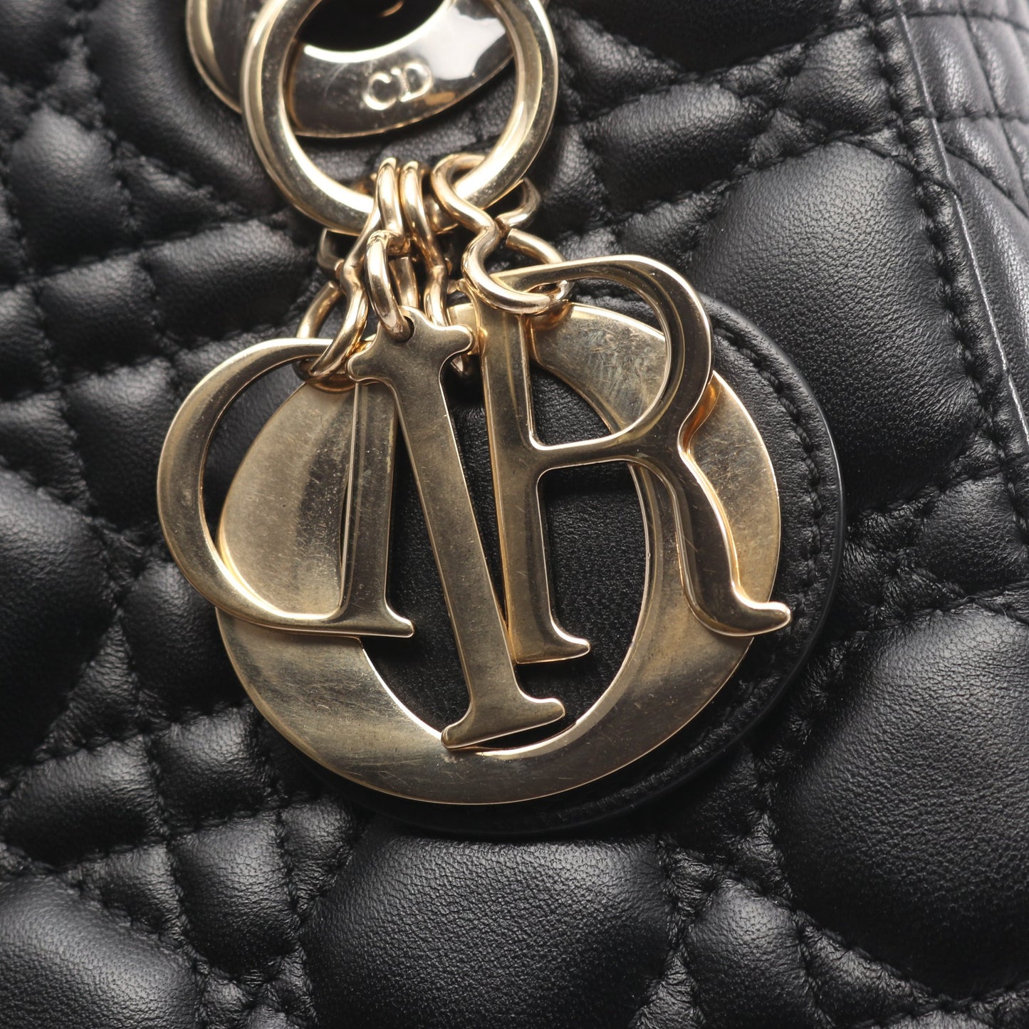 LADY DIOR MY ABCDIOR レディディオール カナージュ ハンドバッグ レザー ブラック 2WAY クリスチャンディオール バッグ Christian Dior