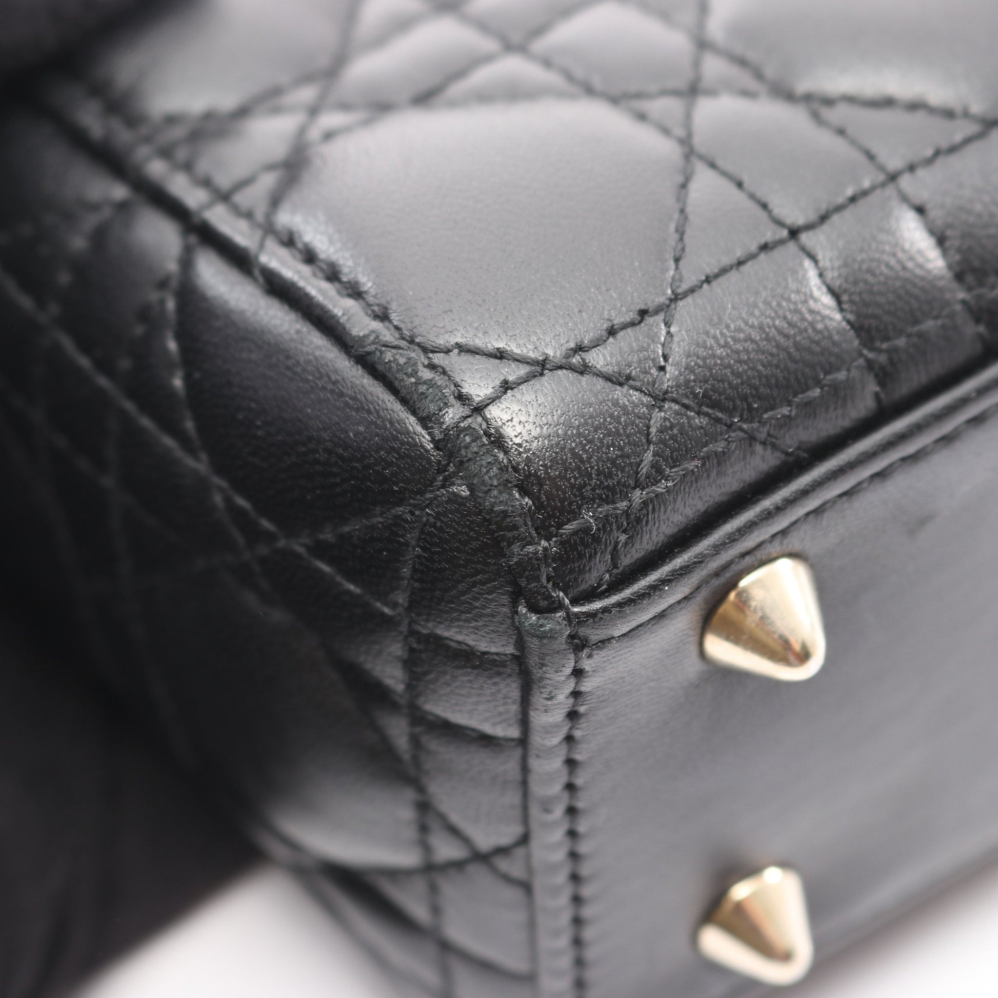 LADY DIOR MY ABCDIOR レディディオール カナージュ ハンドバッグ レザー ブラック 2WAY クリスチャンディオール バッグ Christian Dior