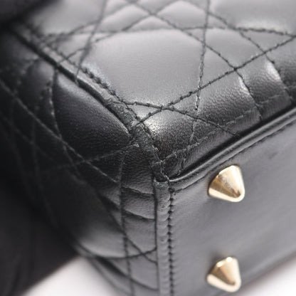 LADY DIOR MY ABCDIOR レディディオール カナージュ ハンドバッグ レザー ブラック 2WAY クリスチャンディオール バッグ Christian Dior