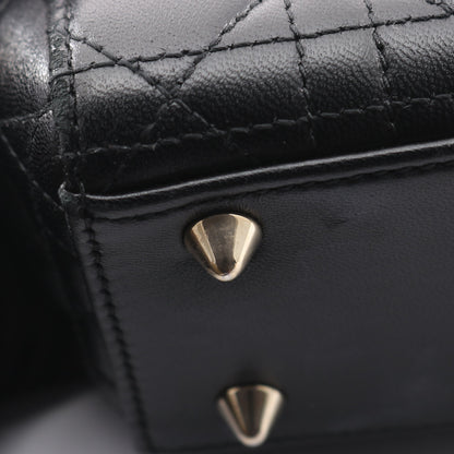 LADY DIOR MY ABCDIOR レディディオール カナージュ ハンドバッグ レザー ブラック 2WAY クリスチャンディオール バッグ Christian Dior