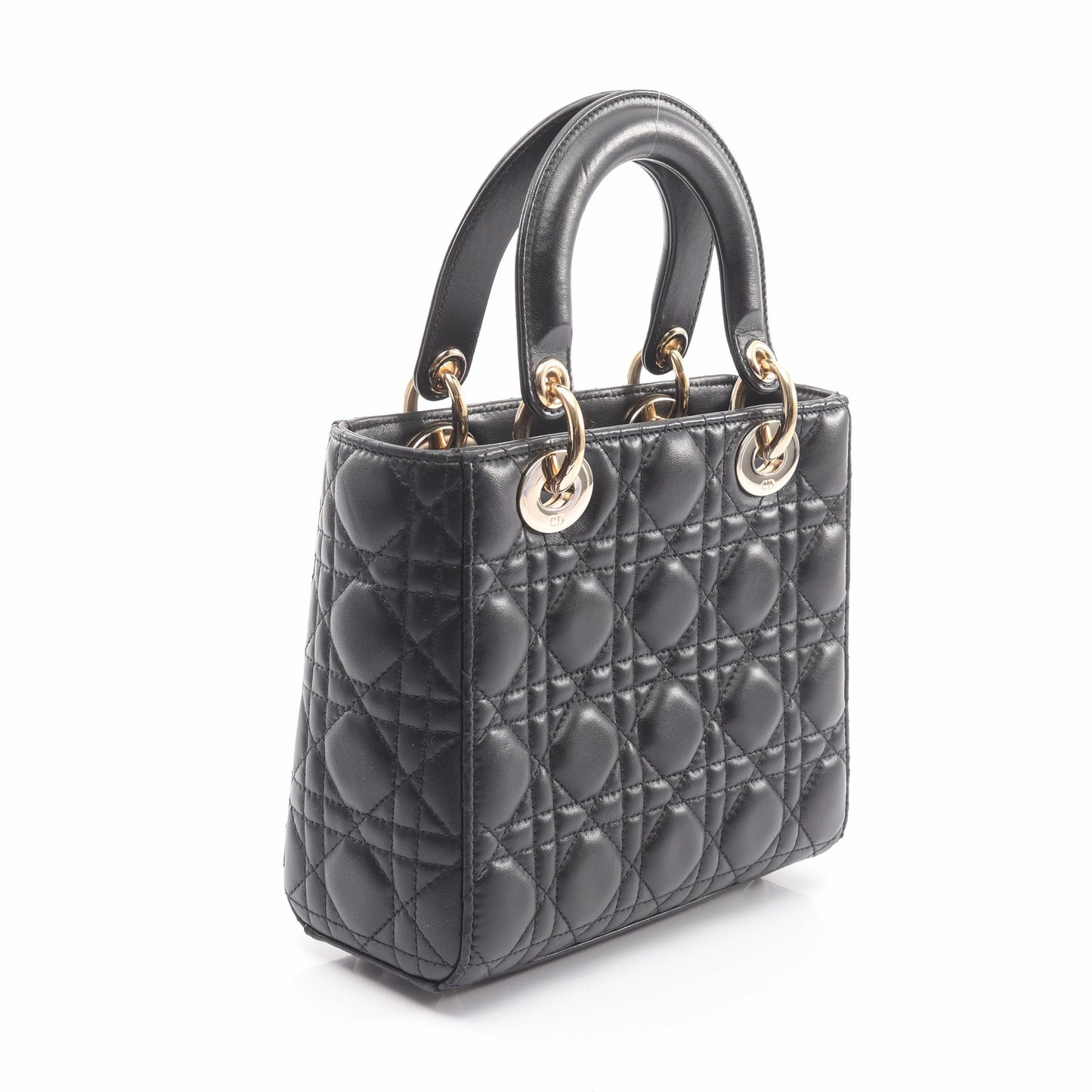 LADY DIOR MY ABCDIOR レディディオール カナージュ ハンドバッグ レザー ブラック 2WAY クリスチャンディオール バッグ Christian Dior