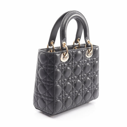LADY DIOR MY ABCDIOR レディディオール カナージュ ハンドバッグ レザー ブラック 2WAY クリスチャンディオール バッグ Christian Dior